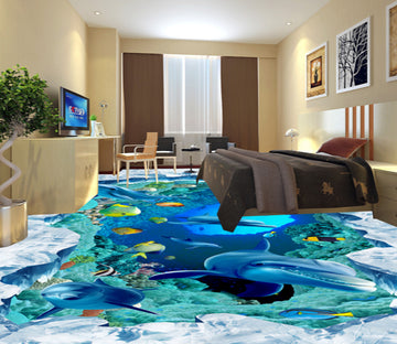 3D Underwater World 393 Floor Mural  Wallpaper Murals Rug & Mat Print Epoxy waterproof bath floor
