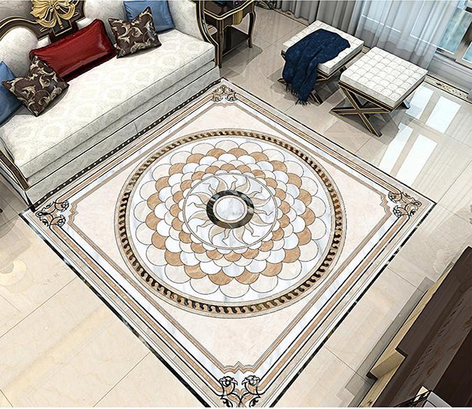 3D Black Pattern WG125 Floor Mural Wallpaper AJ Wallpaper 2 