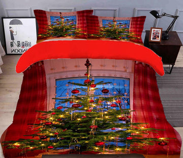 3D Christmas Tree 32044 Christmas Quilt Duvet Cover Xmas Bed Pillowcases