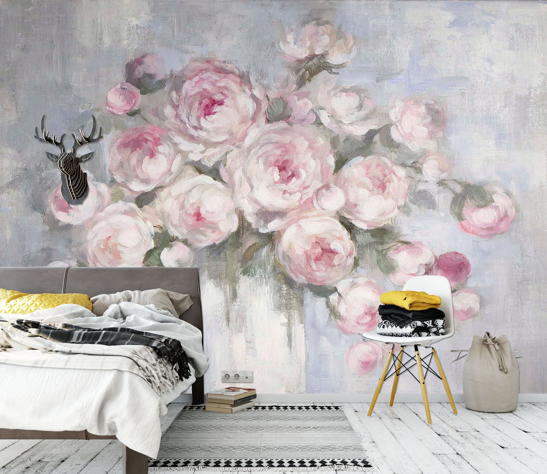 3D Rose Blossom 1616 Debi Coules Wall Mural Wall Murals