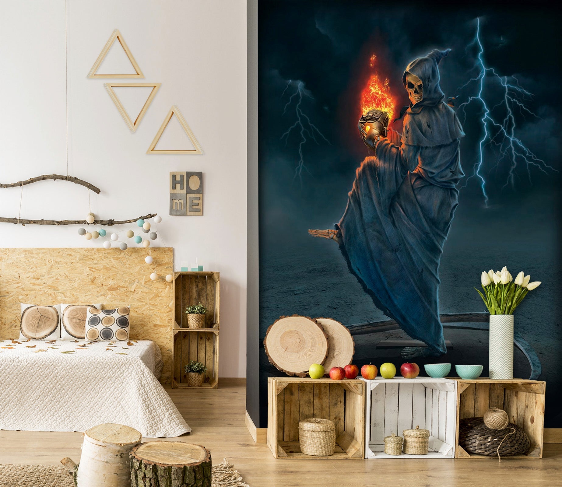 3D Hell WISP 1504 Wall Murals Exclusive Designer Vincent Wallpaper AJ Wallpaper 
