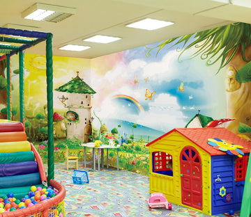 3D Cartoon Rainbow Houses 1410 Indoor Play Centres Wall Murals