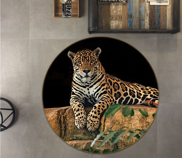 3D Lying Tiger 067 Animal Round Non Slip Rug Mat Mat AJ Creativity Home 