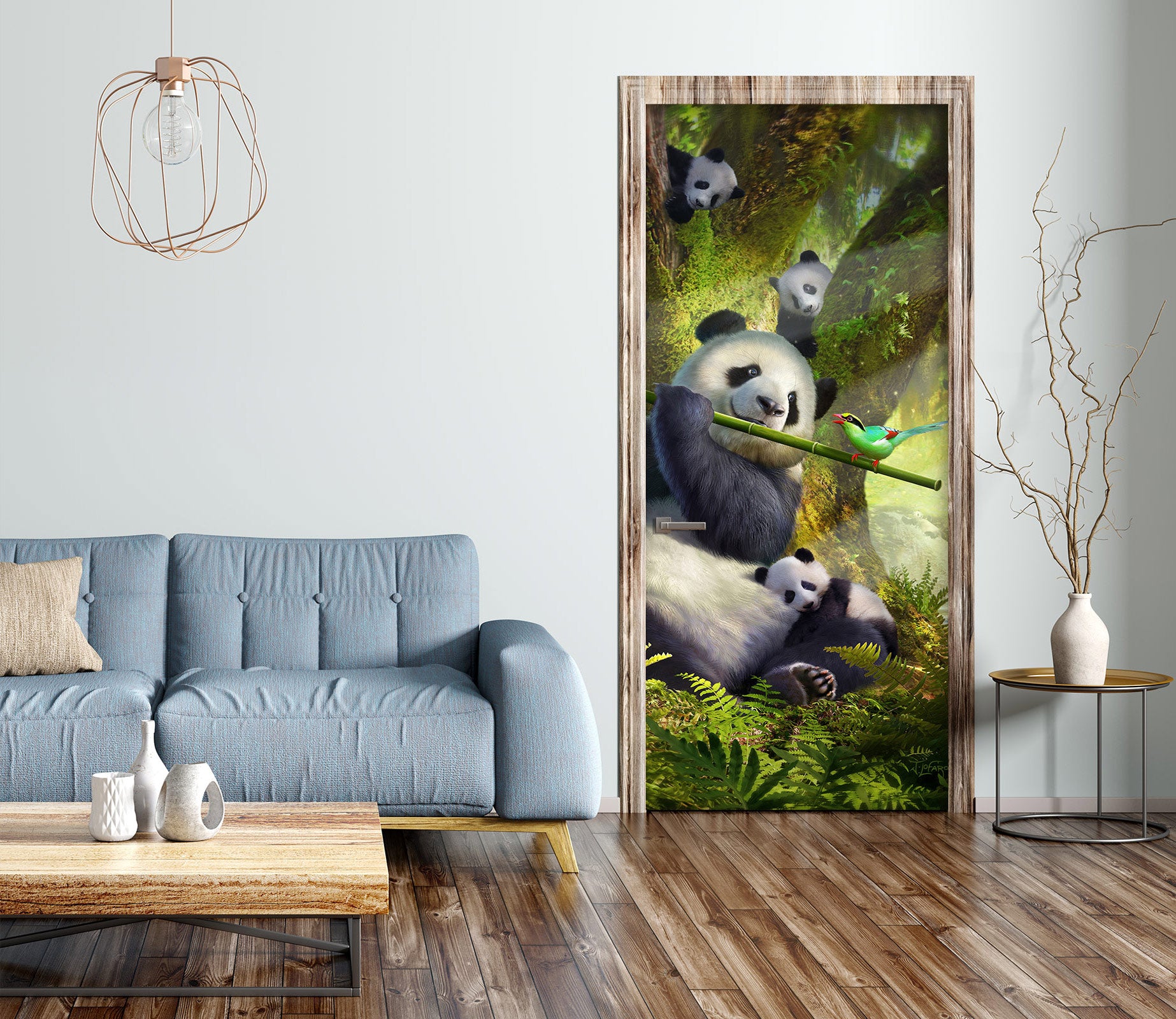 3D Panda 112145 Jerry LoFaro Door Mural