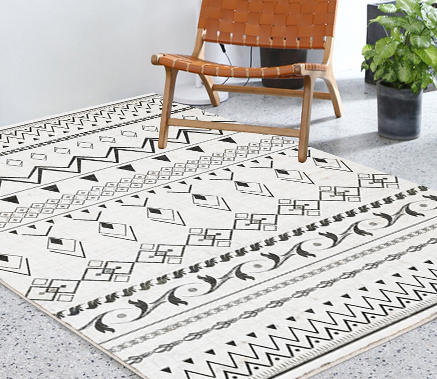 3D Black Pattern WG290 Non Slip Rug Mat Mat AJ Creativity Home 