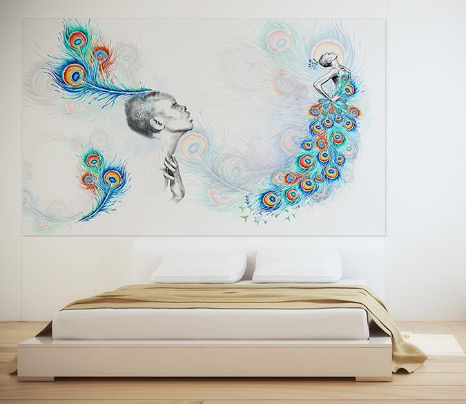 3D Peacock Male 333 Wall Murals Wallpaper AJ Wallpaper 2 