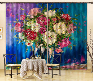 3D Colorful Flower Vase 2372 Skromova Marina Curtain Curtains Drapes
