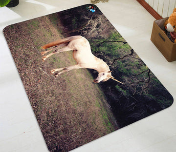 3D Wood Unicorn 03 Non Slip Rug Mat Mat AJ Creativity Home 