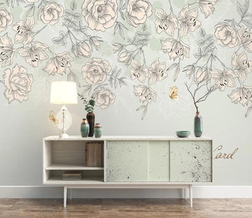 3D Flower Butterfly WC06 Wall Murals Wallpaper AJ Wallpaper 2 
