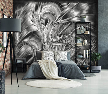 3D Gray Dragon 8104 Ruth Thompson Wall Mural Wall Murals
