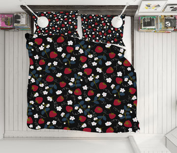 3D Strawberry Flowers 109142 Kashmira Jayaprakash Bedding Bed Pillowcases Quilt