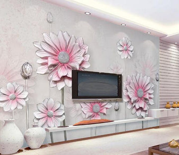 3D Pink Flowers 194 Wall Murals Wallpaper AJ Wallpaper 2 