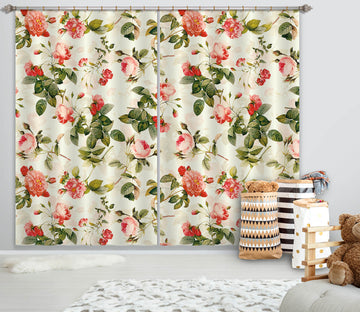 3D Pink Flowers 129 Uta Naumann Curtain Curtains Drapes