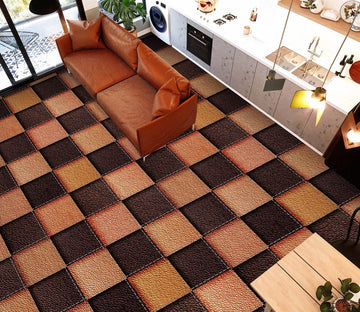 3D Two Kinds Of Brown Squares 1417 Floor Mural  Wallpaper Murals Self-Adhesive Removable Print Epoxy