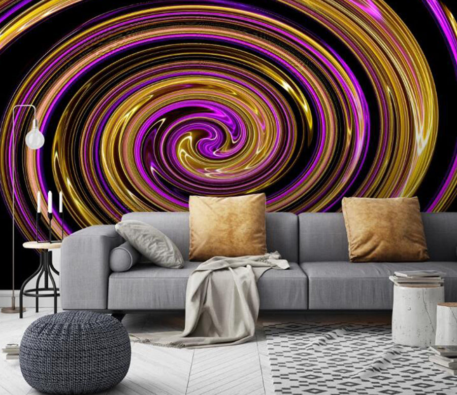 3D Gilt Whirlpool 449 Wall Murals