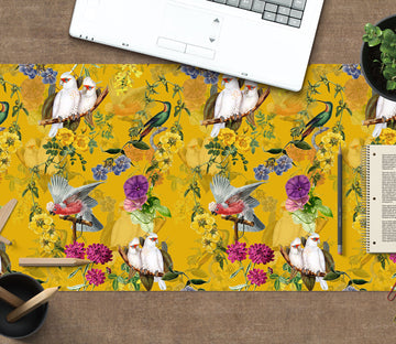 3D Bird Parrot Flowers 120171 Uta Naumann Desk Mat