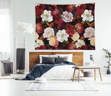 3D Red White Flower 5334 Uta Naumann Tapestry Hanging Cloth Hang