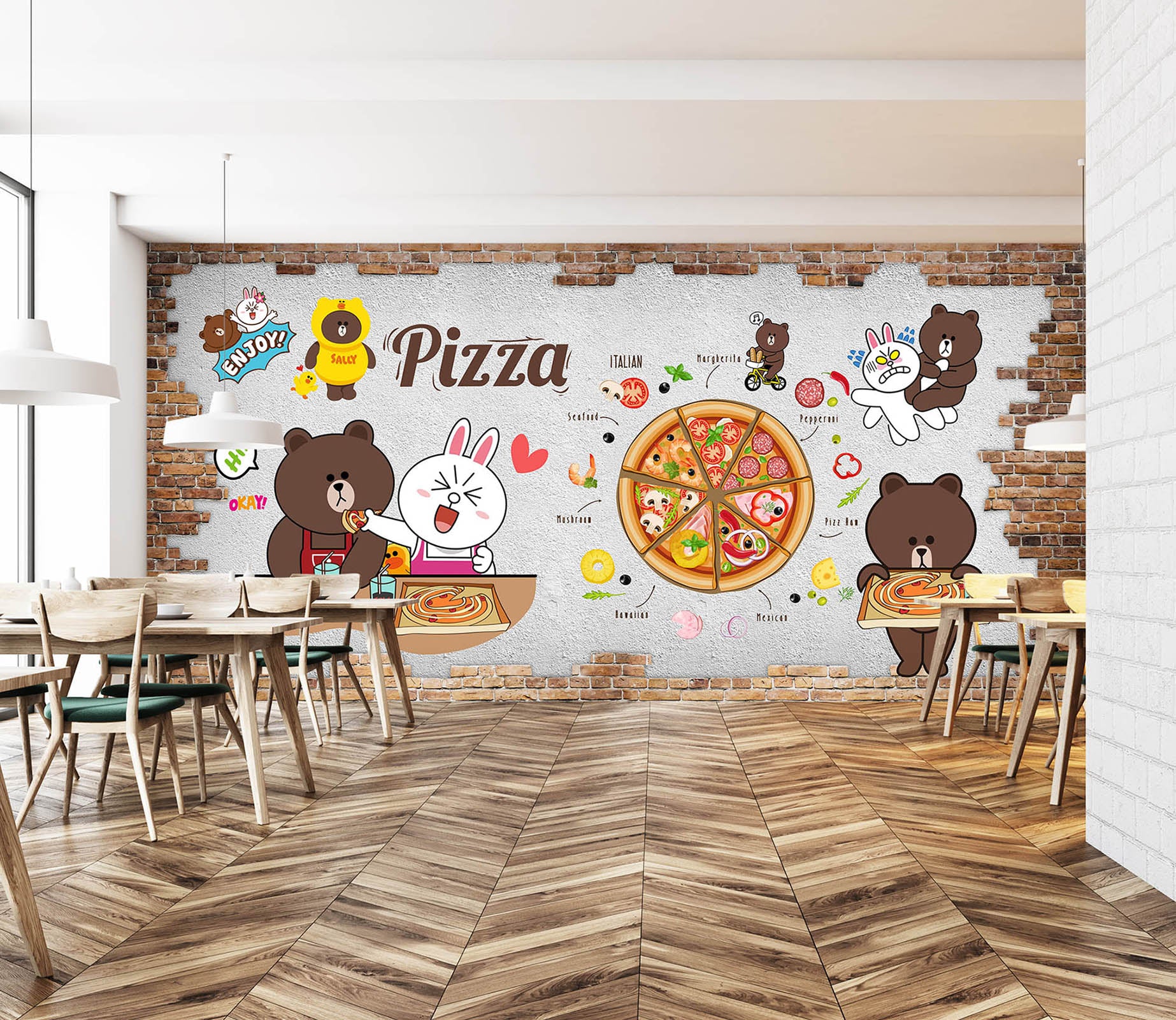 3D Gummy Pizza 3023 Wall Murals