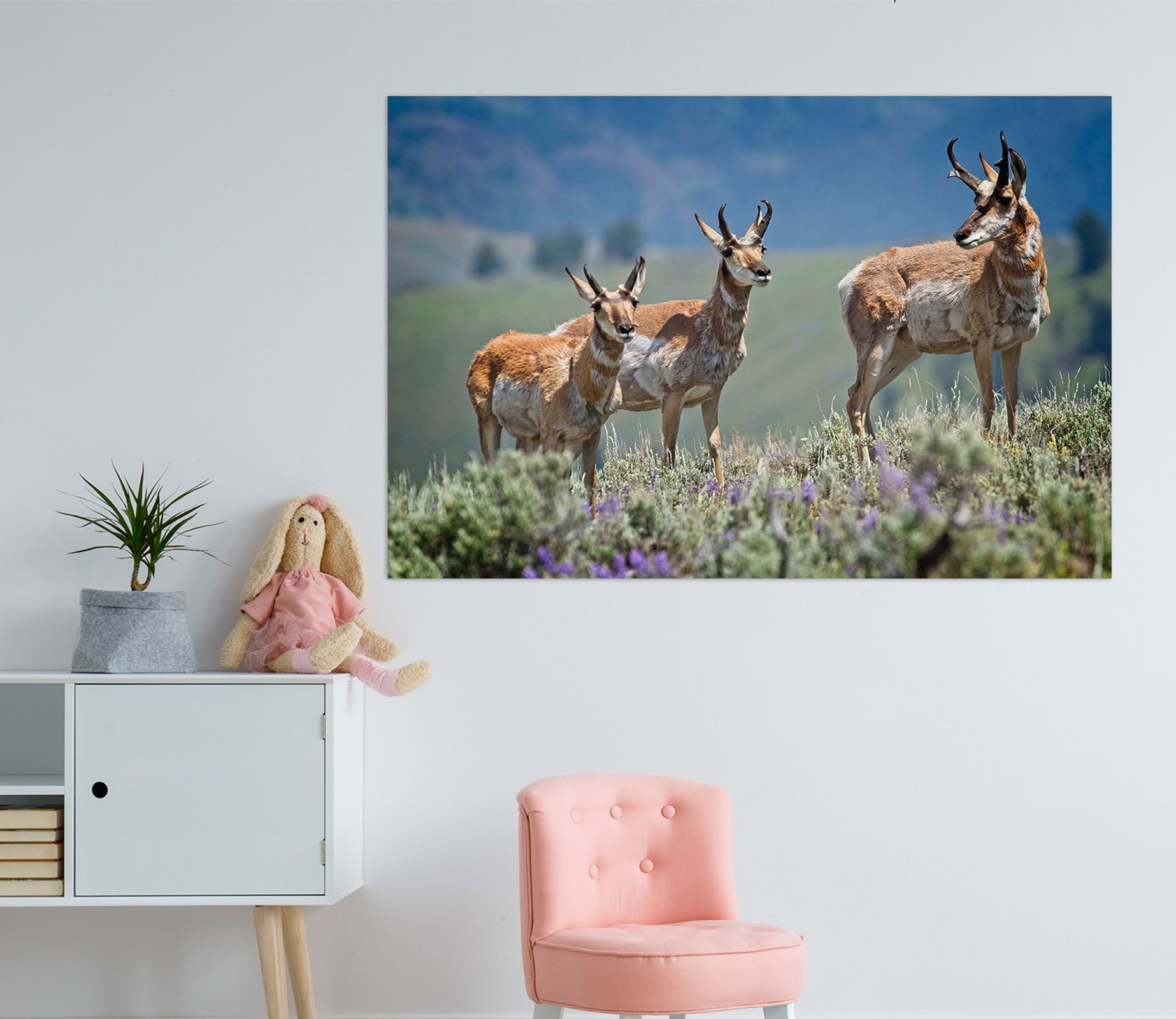 3D Pronghorn Antelope 002 Kathy Barefield Wall Sticker