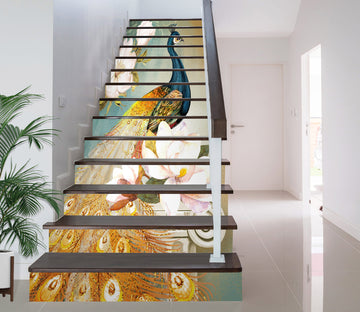 3D Gorgeous Peacock 269 Stair Risers