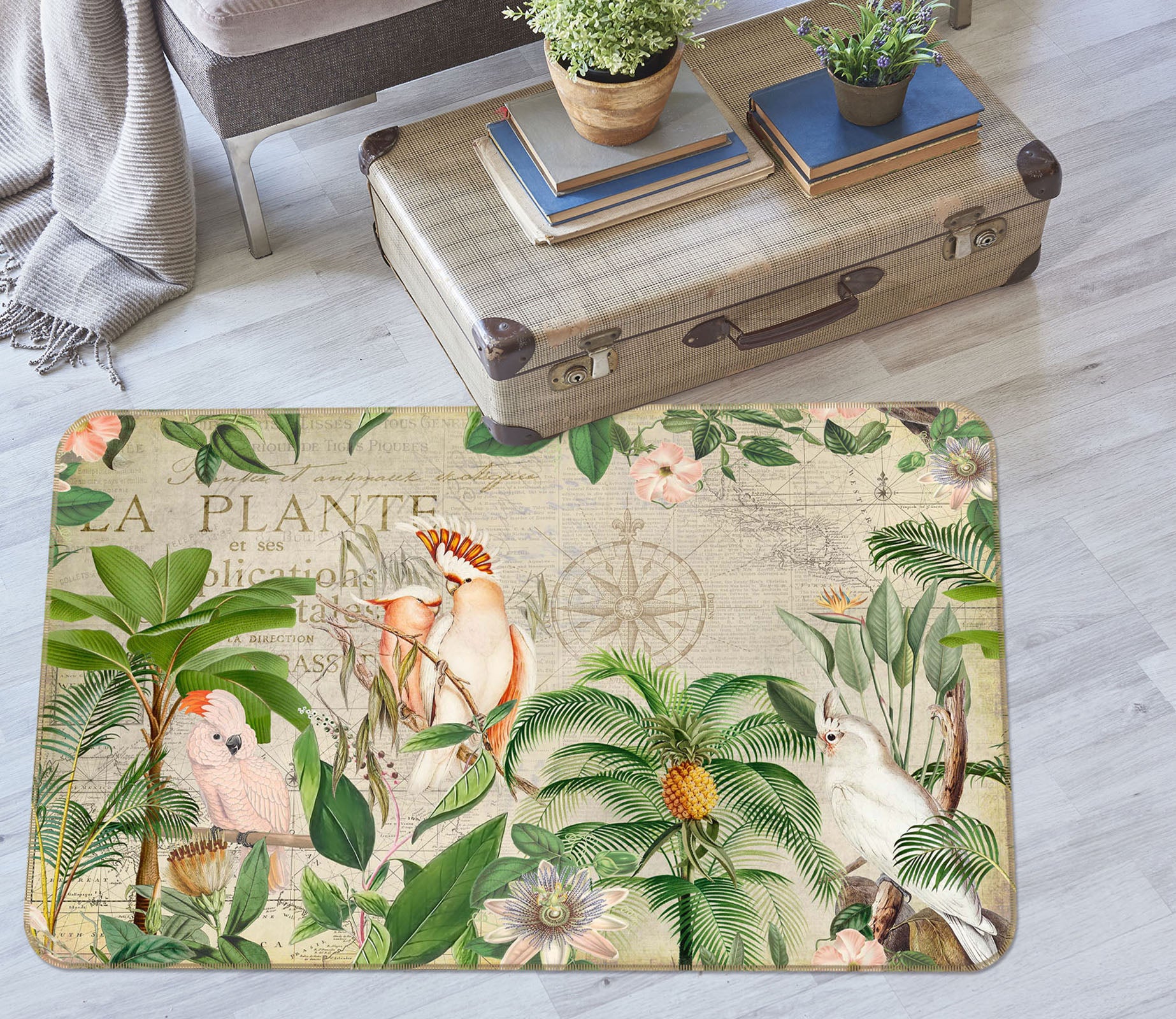 3D Parrot Friend 1044 Andrea haase Rug Non Slip Rug Mat