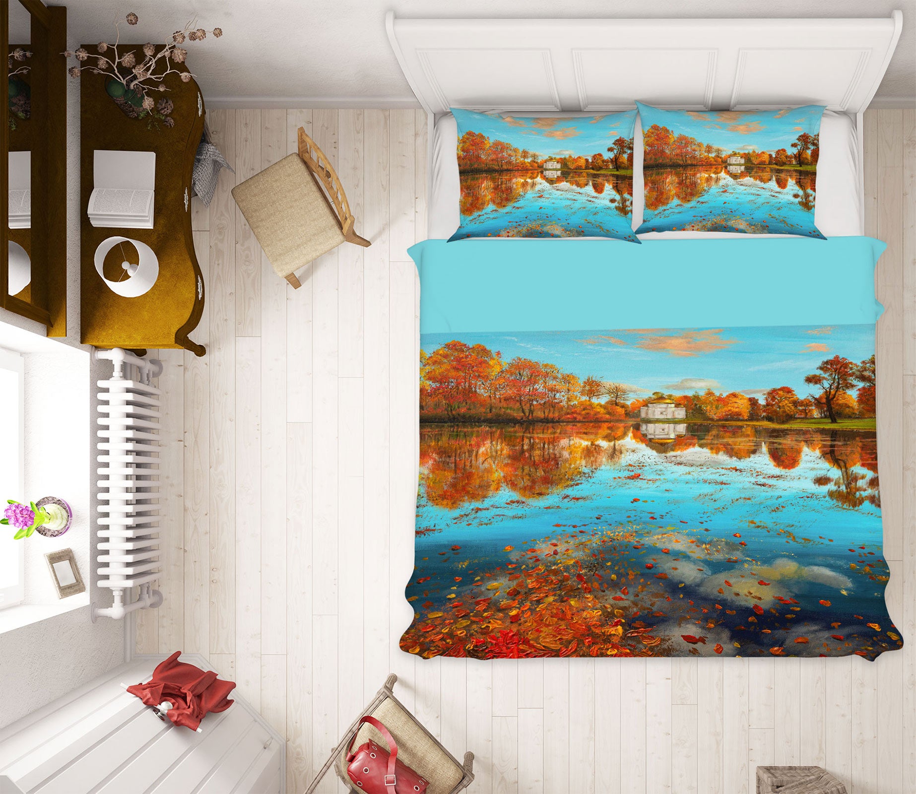 3D Tree Lake Surface 1750 Marina Zotova Bedding Bed Pillowcases Quilt