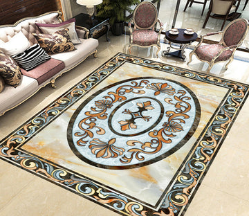 3D Black Orange Pattern WG727 Floor Mural Wallpaper AJ Wallpaper 2 