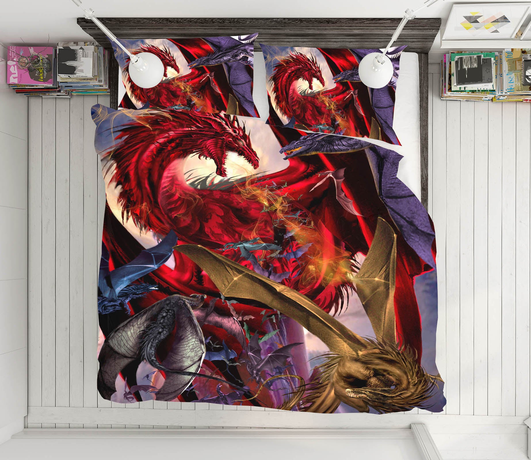 3D Red Dragon 8312 Ruth Thompson Bedding Bed Pillowcases Quilt Cover Duvet Cover