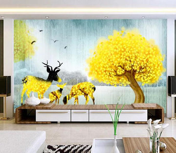 3D Golden Fawn 176 Wall Murals Wallpaper AJ Wallpaper 2 