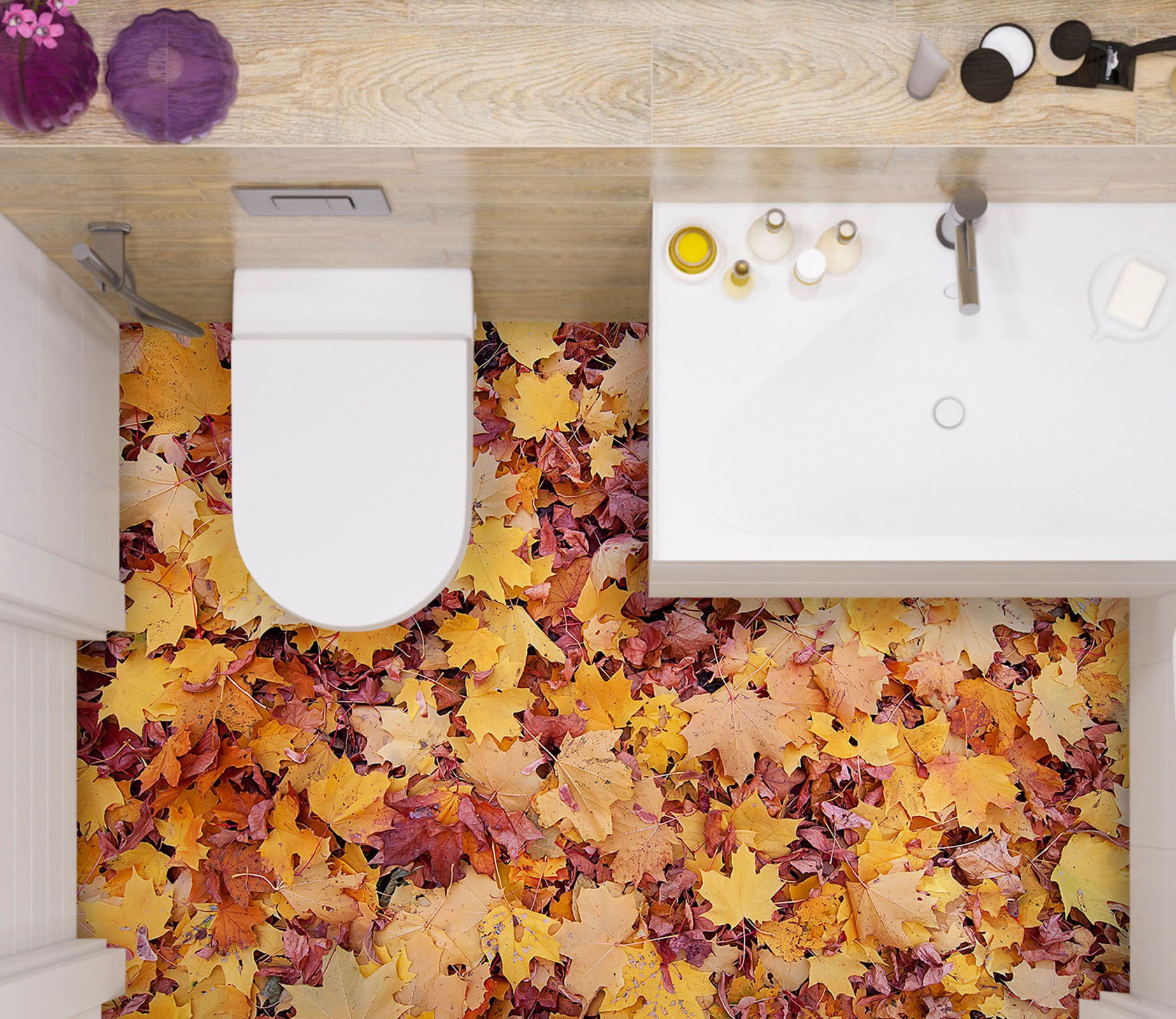 3D Autumn Leaves Memories 546 Floor Mural  Wallpaper Murals Rug & Mat Print Epoxy waterproof bath floor