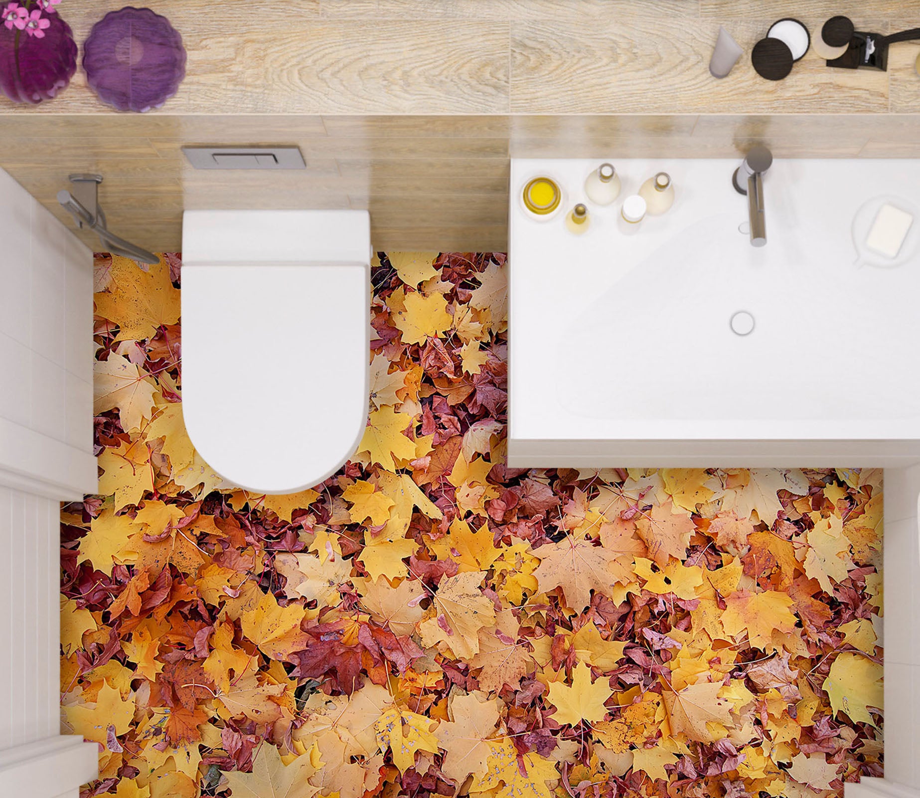 3D Autumn Leaves Memories 546 Floor Mural  Wallpaper Murals Rug & Mat Print Epoxy waterproof bath floor