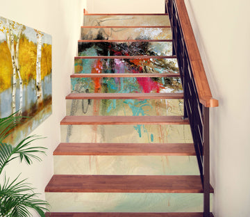 3D Colorful Paint Pattern 9805 Anne Farrall Doyle Stair Risers