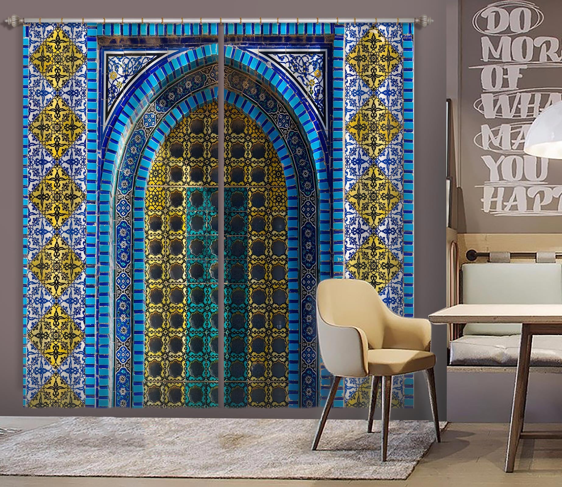 3D Door Pattern 076 Assaf Frank Curtain Curtains Drapes