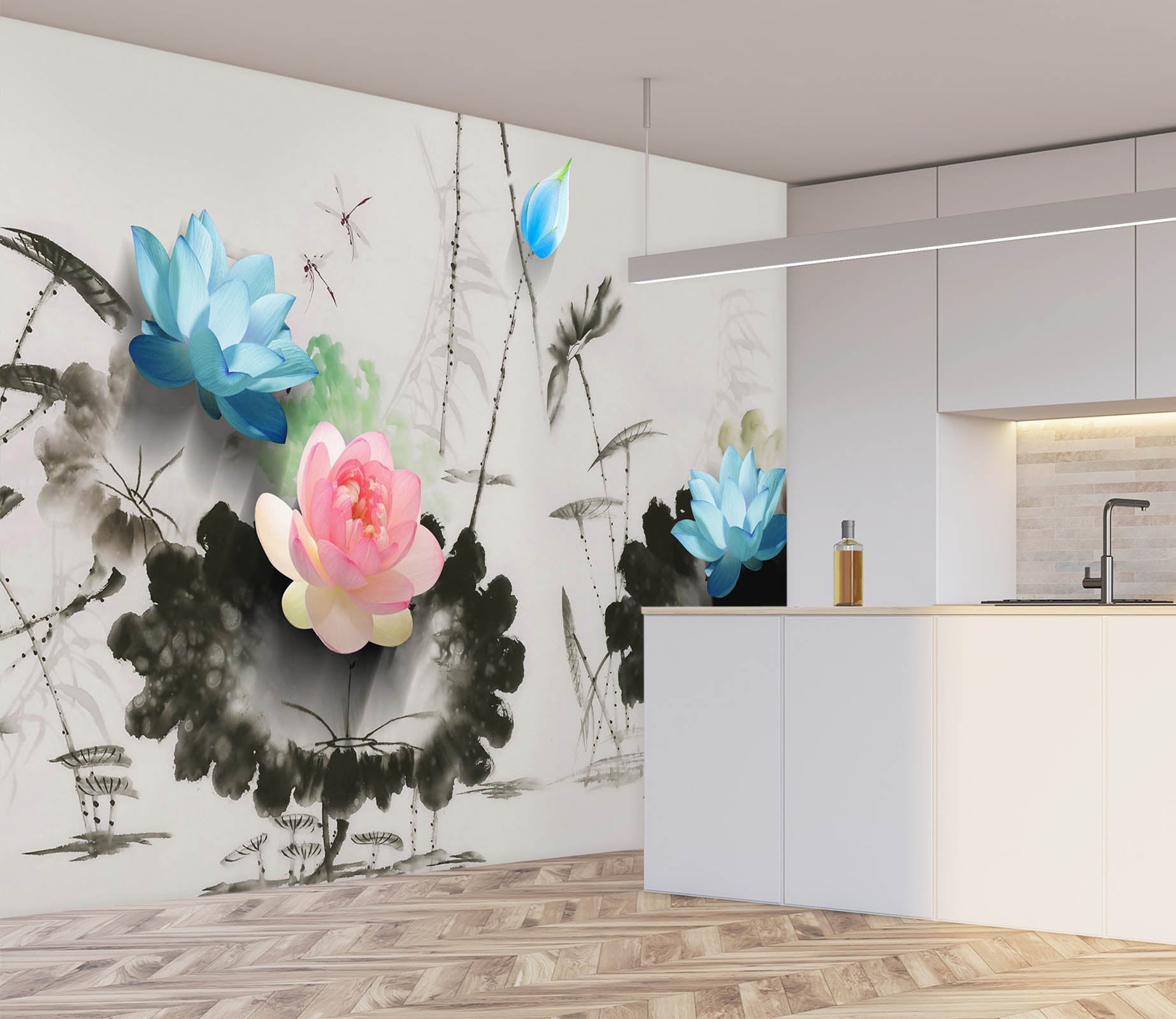 3D Color Lotus 1475 Wall Murals