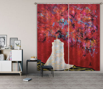 3D Red Bouquet 2419 Misako Chida Curtain Curtains Drapes