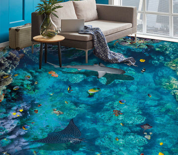 3D Blue Ocean Coral 298 Floor Mural  Wallpaper Murals Rug & Mat Print Epoxy waterproof bath floor