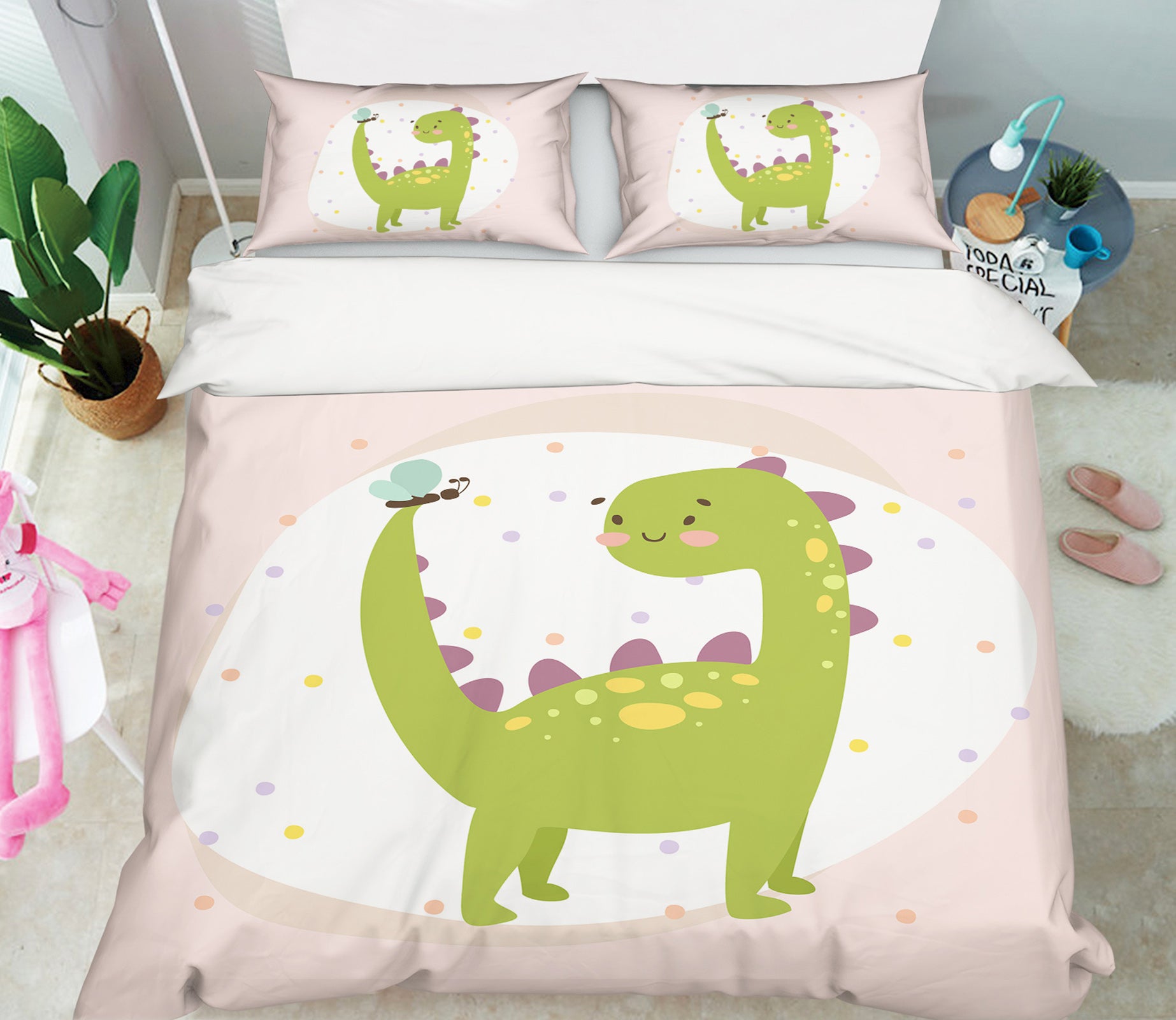 3D Cartoon Dinosaur 64010 Bed Pillowcases Quilt