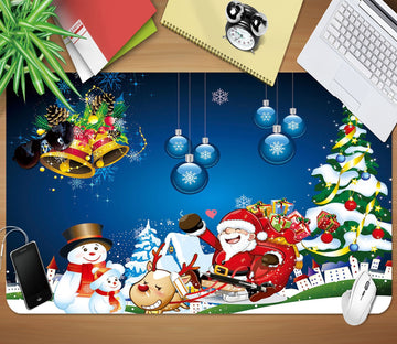 3D Bell Snowflake Snowman 030 Desk Mat Mat AJ Creativity Home 