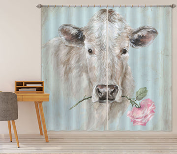 3D Cow Flower 3097 Debi Coules Curtain Curtains Drapes