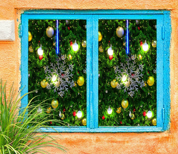  AJ WALLPAPER 3D Christmas Evergreen Branch 2003 Christmas  Window Film Print Xmas Sticker Cling Stained Glass UK Lv (Vinyl (No Glue &  Removable), 100x100cm【40x40】) : Tools & Home Improvement