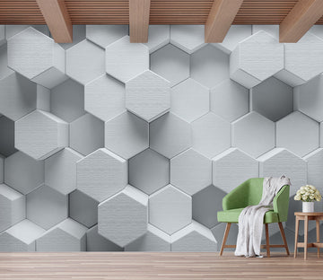 3D Concave Hexagon WG317 Wall Murals