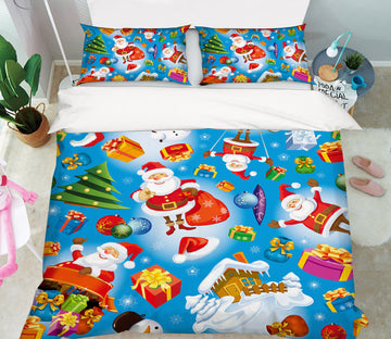 3D Santa Claus Pattern 52236 Christmas Quilt Duvet Cover Xmas Bed Pillowcases