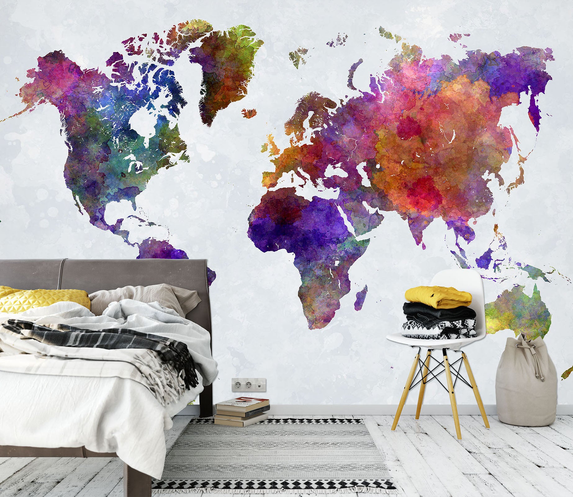 3D Color Painting 2011 World Map Wall Murals