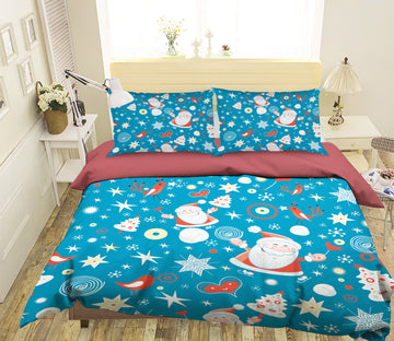 3D Santa Claus Pattern 31132 Christmas Quilt Duvet Cover Xmas Bed Pillowcases