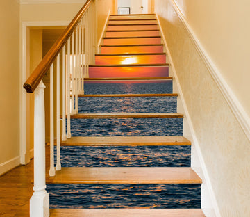 3D Psychedelic Sunset 620 Stair Risers