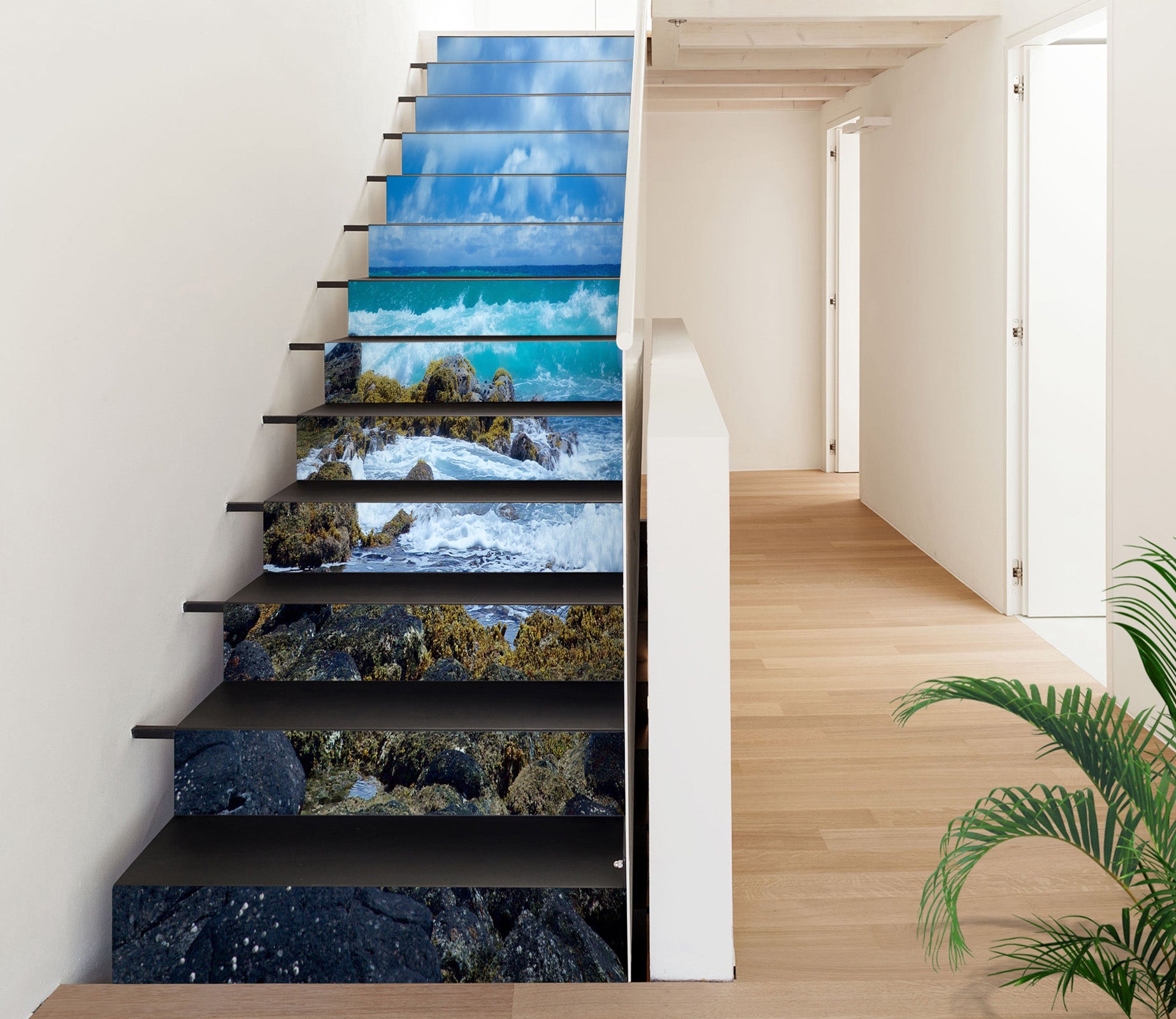 3D Seaside Reef Waves 94127 Kathy Barefield Stair Risers
