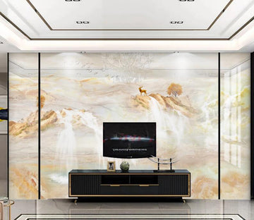 3D Yellow Mountains 103 Wall Murals