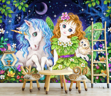 3D Unicorn Fairy 5524 Kayomi Harai Wall Mural Wall Murals
