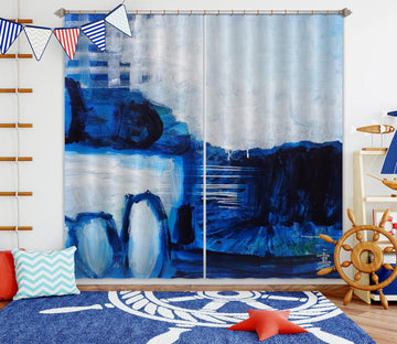 3D Blue Painting 2373 Misako Chida Curtain Curtains Drapes
