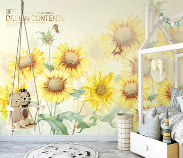 3D Sunflower WC50 Wall Murals Wallpaper AJ Wallpaper 2 